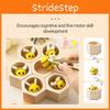Brinquedo de Madeira Colmeia Montessori com Clipes Para Crianças Coordenação Mão-olho, Reconhecimento de Cores e Treino de Habilidades de Contagem