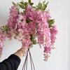 Silk Flowers Artificial Flower 3 Branches Fake Flowers Wisteria Hanging Flowers  Wedding Backdrop