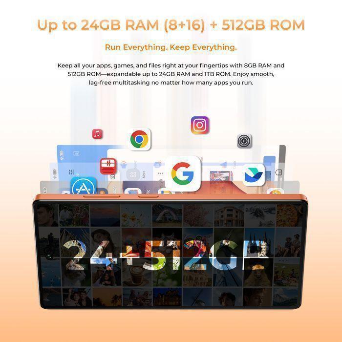 OUKITEL C66 Smartphone 24GO+512GO Écran 6,73" 120Hz 5000mAh Telephone Portable Android 16 64MP Telephone Double SIM/NFC/GPS Orange