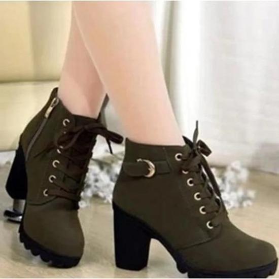 New Spring Winter Women Pumps Boots High Quality Lace-up European Ladies Shoes PU High Heels Boots Fast Delivery