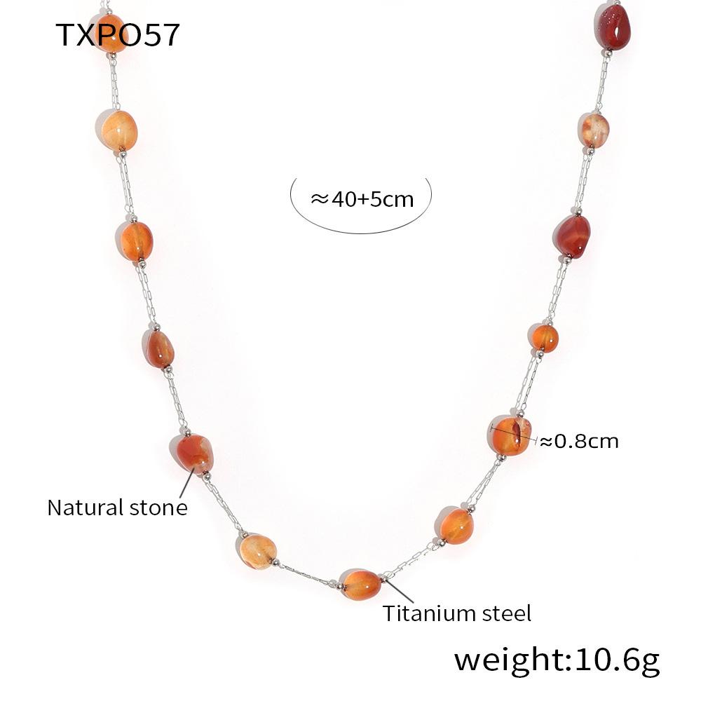 Elegant Chinese-Style Agate & Titanium Steel Beaded Jewelry Set