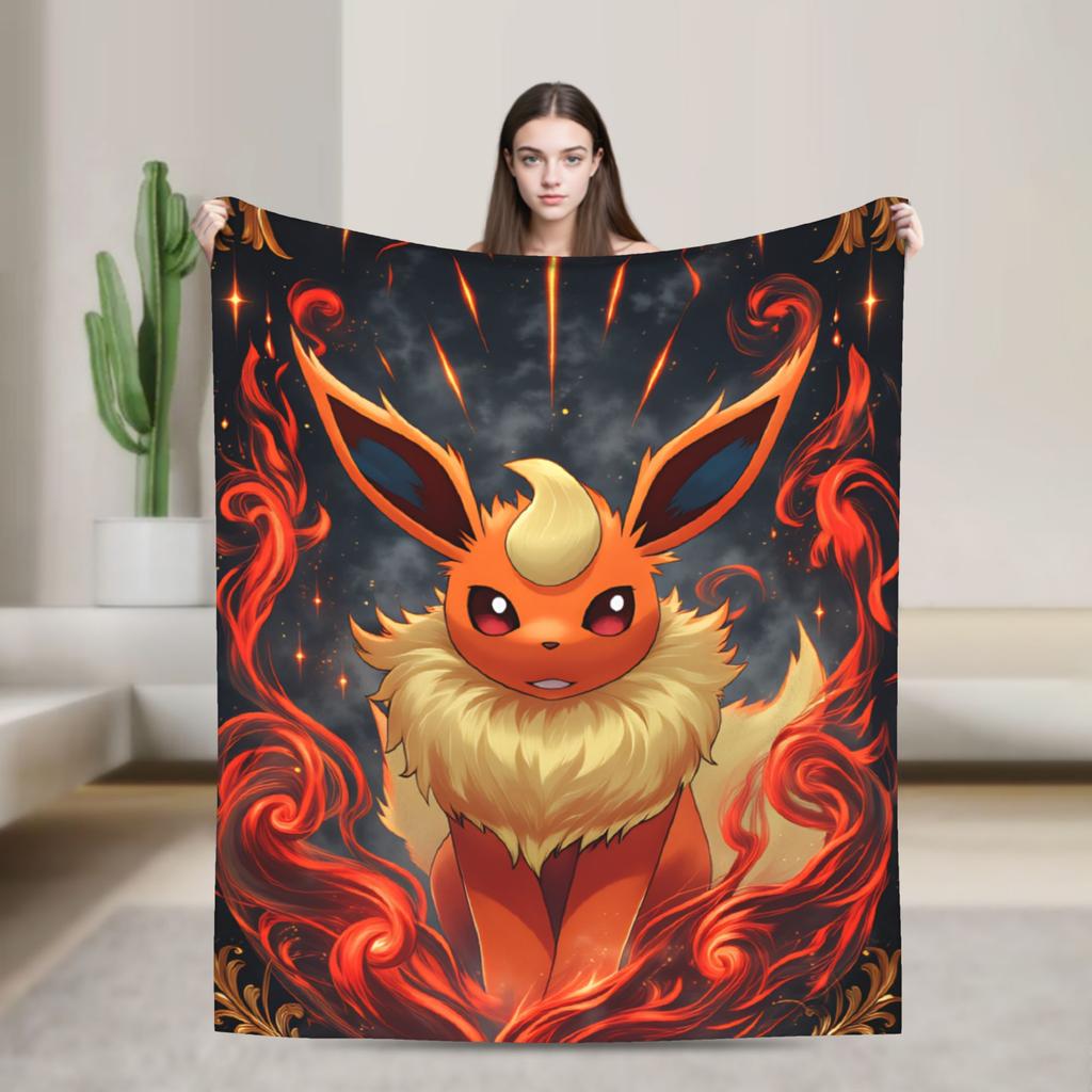 Warm BlanketsChildren Travel Flareon Throw Blanket Flannel Bedspread For Outdoor Funny Sofa Bed Cover