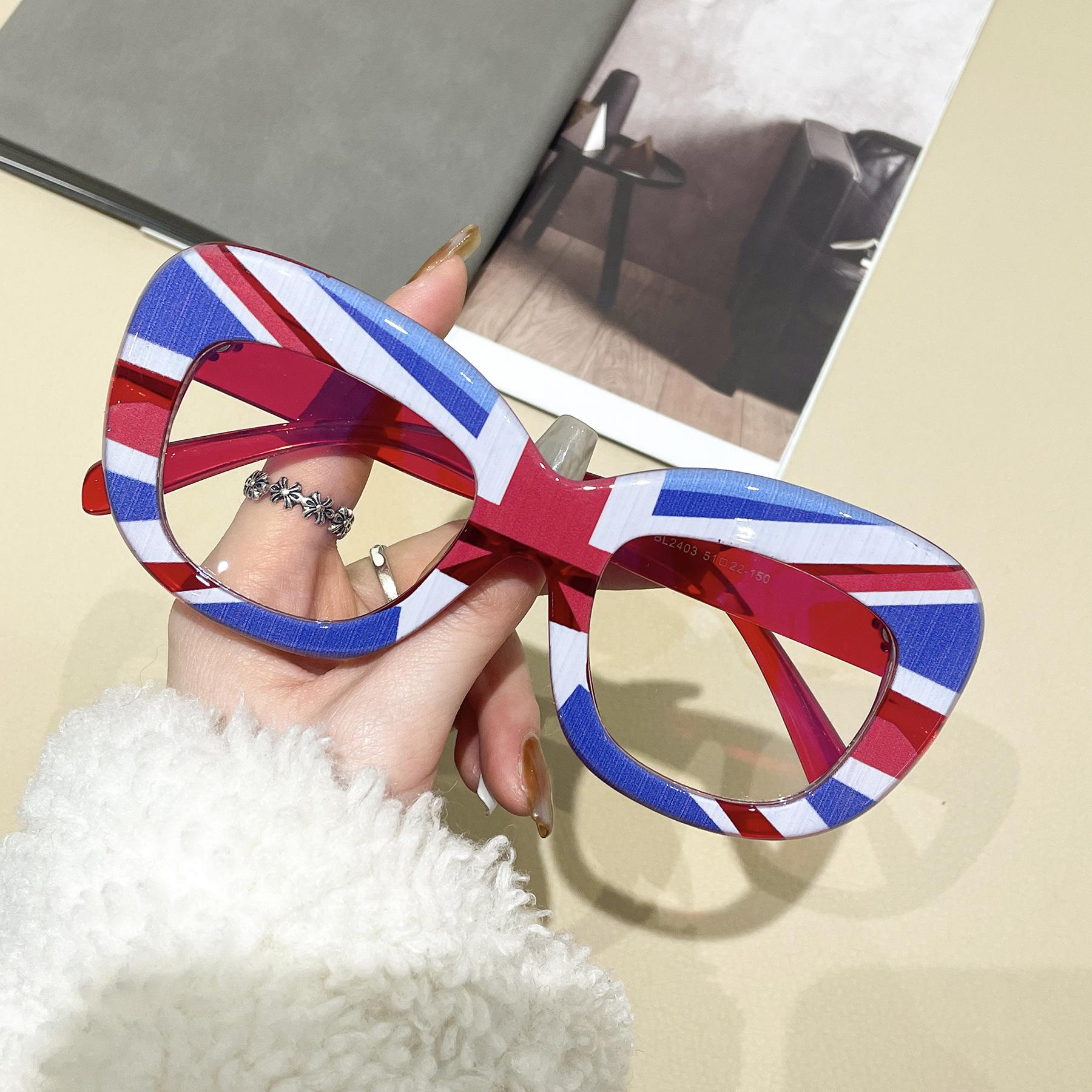 

Модна оправа для окулярів цукеркового кольору Велика оправа для зйомки на вулицях Європи та Сполучених Штатів, анти-синє пласке дзеркало