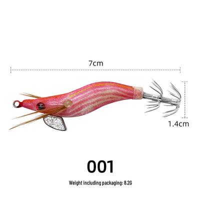 Oeny Luminous Wooden Shrimp Squid Jig