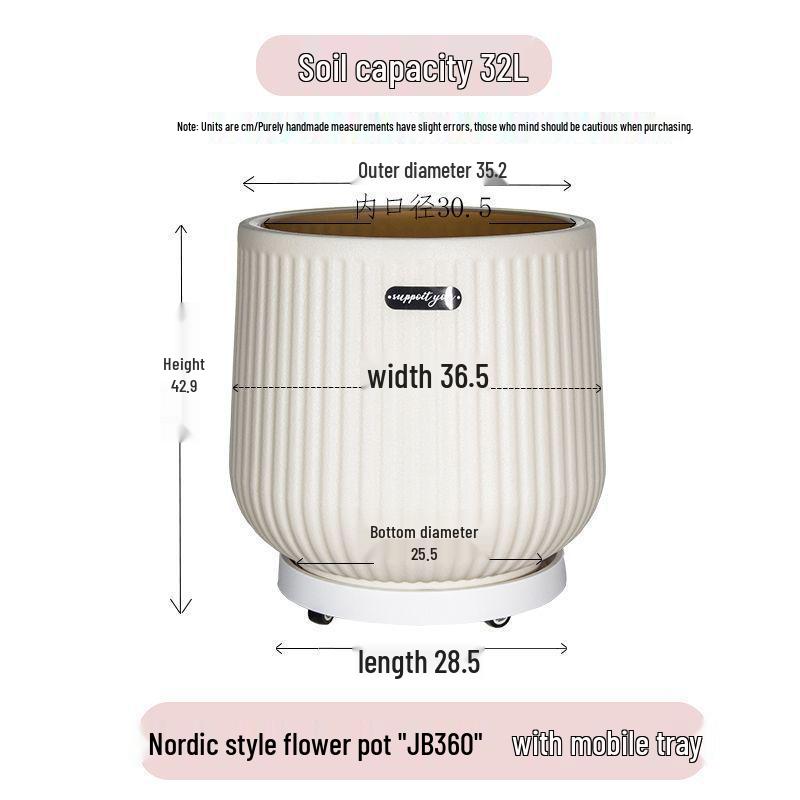Large Nordic-Style Resin Flower Pot for Bird of Paradise and Areca Palm