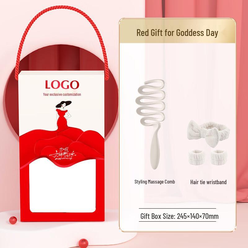 Women s Day Massage Comb and Hair Tie Gift Set