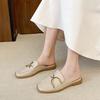 Woman Slippers Outside Low Heel Slides 2025 Trend Casual Sandals Summer Footwear Korea Style Unique 39 Vip Mules Shoes for Women