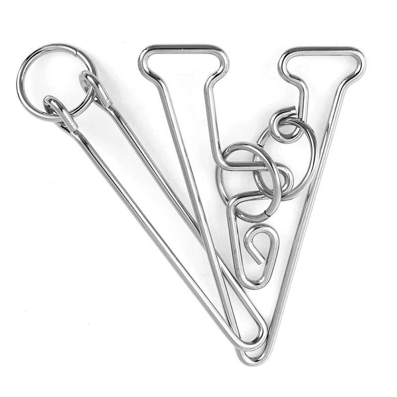 Metal Game Mind Brain Teaser Magic Wire Rings Puzzles For Adults Kids Disentanglement Iron Link Unlock Interlock Game