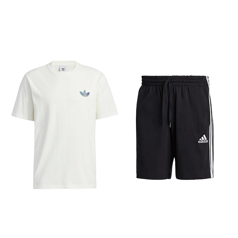 

Adidas Fashionable Comfortable Durable Waterproof Short Sleeve Shorts Casual Sports Suit Unisex suit IK868+FT5879 XXL