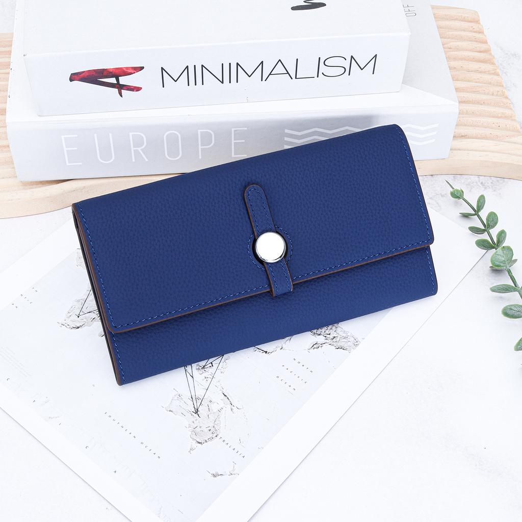 Pure cowhide women's long wallet 2026 new large-capacity multi-card wallet leather strap hand wallet women