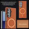 Schokbestendige Ultra Dunne Koolstofvezel Lederen Hoesje Voor Samsung Galaxy Z Fold 7 6 5 4 3 Retro Zakelijk Magnetisch Voor Magsafe Cover