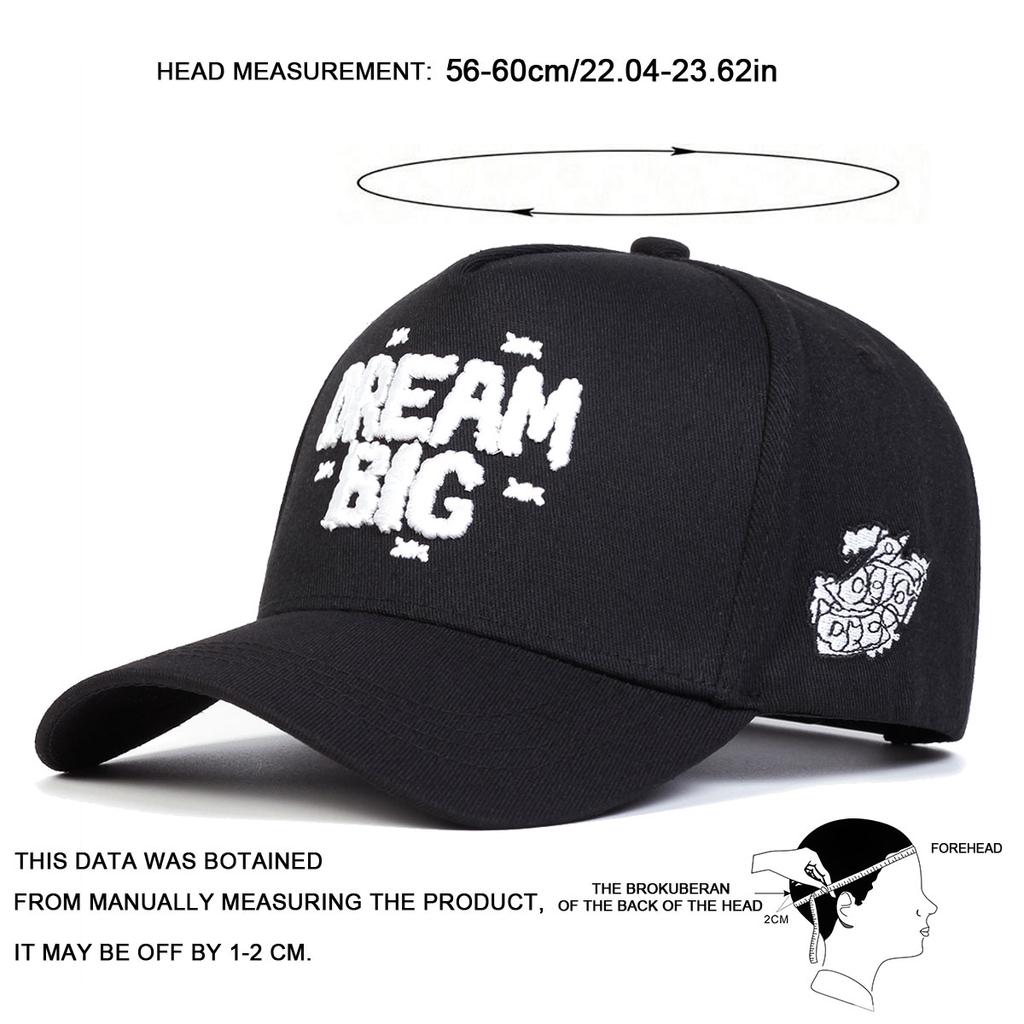 Unisex Dream Big Cloud Embroidery Adjustable Baseball Hat Trucker Cap for Outdoor Sport Travel