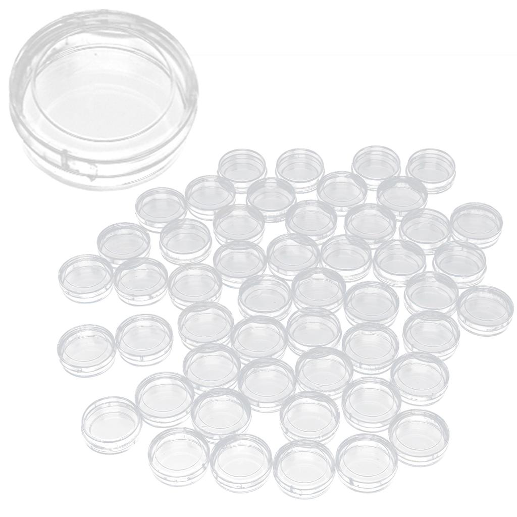 50pcs 33mm Cylindrical Transparent Watch Parts Storage Box Repairing Spare Parts Case
