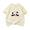 Kids Cotton T Shirt Cute Peeking Panda Print Crew Neck Short Sleeve Tee Casual Breathable Boys Girls Summer Tops