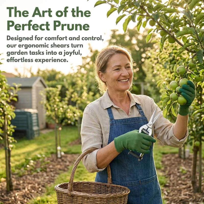 Garten-Handschere Scharfe Edelstahl-Astschere zum Obstpflücken, Blumenbeschneiden, Schneiden kleiner Äste, für den Heimgebrauch