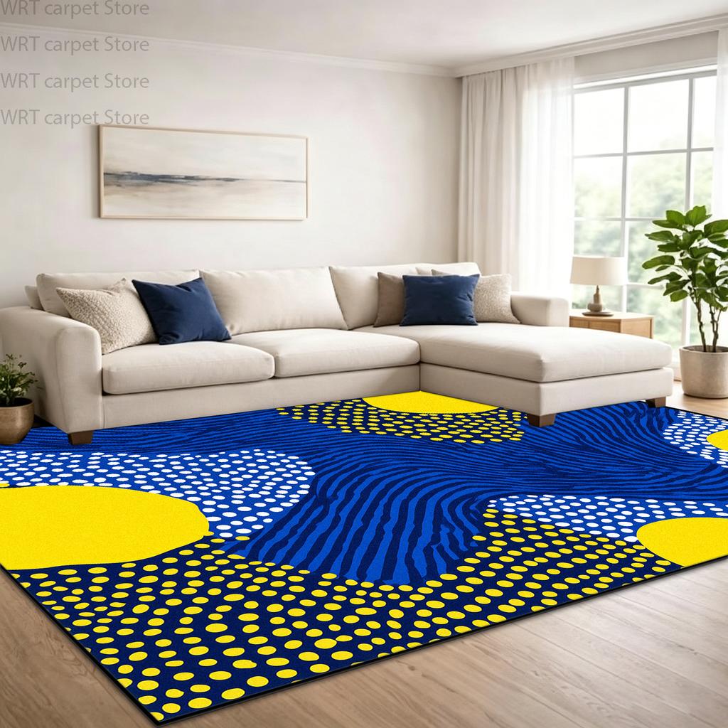 Abstract Style Living Room Carpet Decoration Home Color Blocks Splice Sofa Tea Table Rug Light Luxury Art Large Size Foot Mat