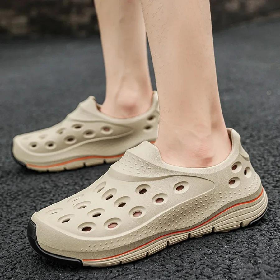 Ein Paar Sommer-Abriebfeste Clogs, Lässige und Vielseitige Rutschfeste Strandschuhe, Herren-Sportliche Modische Herrenschuhe Hausschuhe