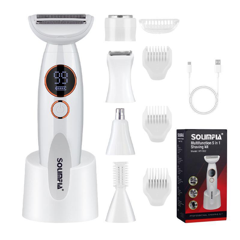 

Электрический эпилятор 5 в 1 для женщин: Триммер для бровей, персональная бритва, триммер для носа HT-562 5-in-1 Set жемчужина белый