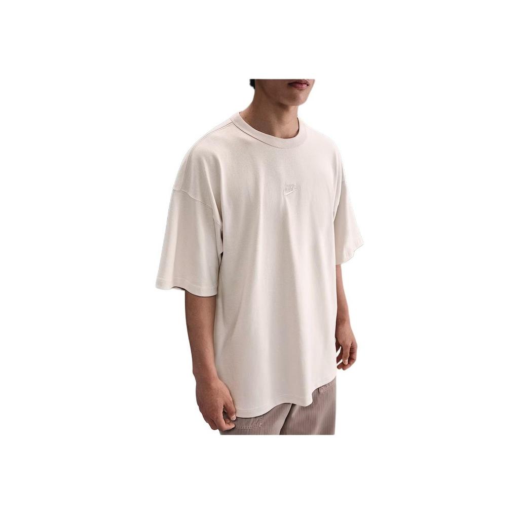 Nike Solid Color Loose Fit Drop Shoulder Round Neck Short Sleeve T-Shirt Men Tops Light-Bone HF9607-072