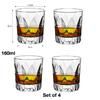 4PCS Fashion Whiskey Glasses, Scotch Whisky, Bourbon, Cocktails, RUM, Durable Whiskey Glasses