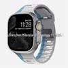 iWatch7 Diamond Buckle Horizontal Stripe S9 Silicone Strap for Apple Watch 8/Ultra