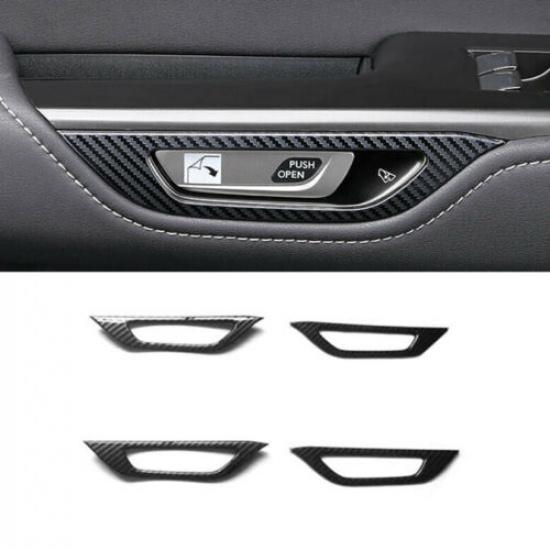 Carbon Fiber Inner Door Handle Frame Cover Trim For Lexus NX250 NX350 2022 2023