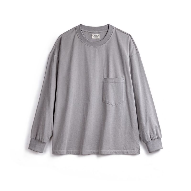 Madden Cargo American Casual Solid Pocket Long sleeves Shirt Cityboy Loose Cotton Inner wear Bottoming Shirt Men's Summer