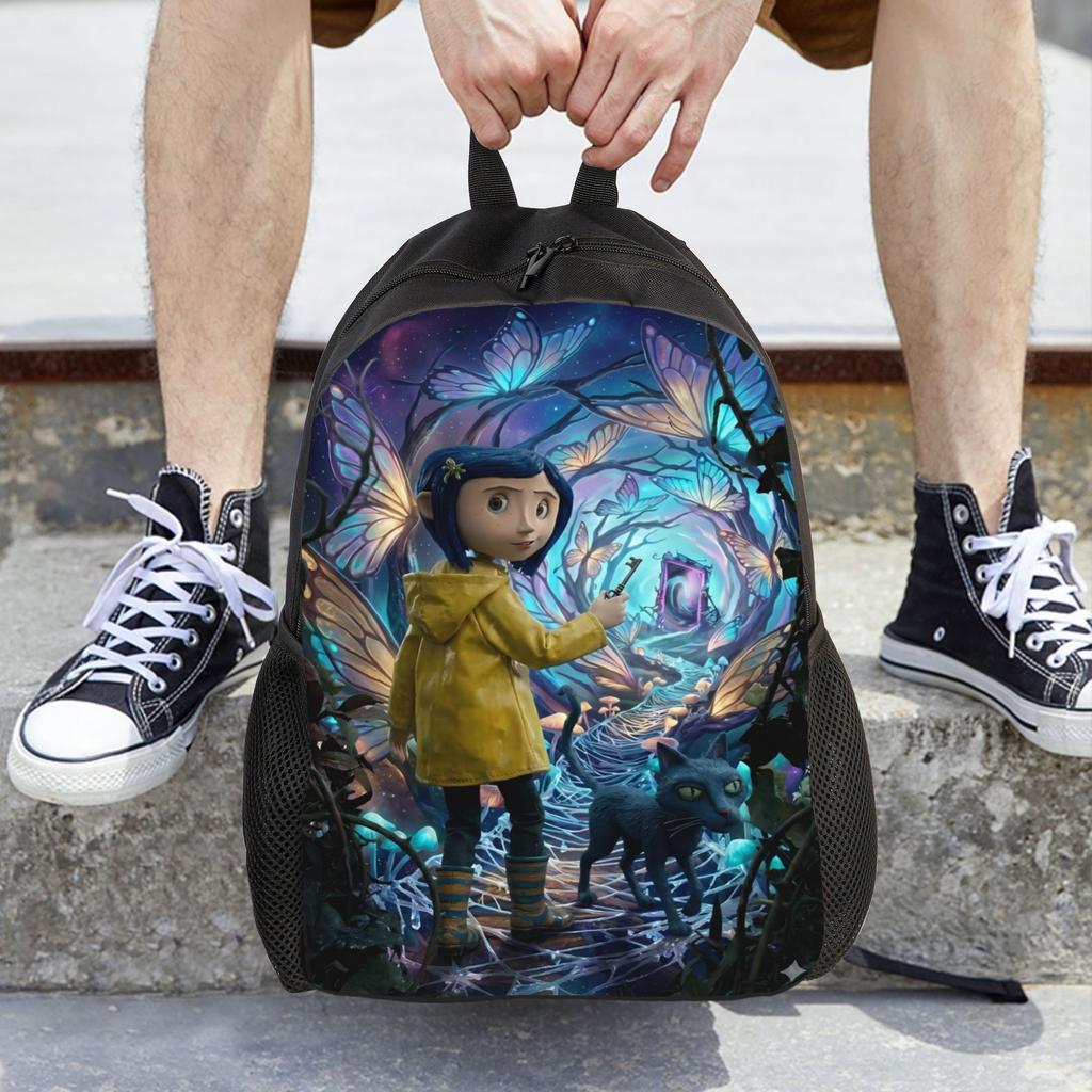 Coraline Portal Anime Backpack Outdoor Backpacks Student Unisex Custom Big High School Bags Fun Rucksack