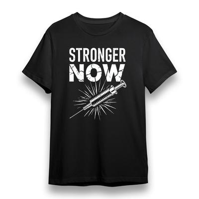 Men's Plus Size T-shirt With Stronger Now Graphic Unisex Black 100% Cotton Tee