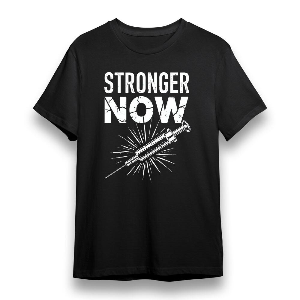

Men s Plus Size T-shirt With Stronger Now Graphic Unisex Black 100% Cotton Tee 4XL
