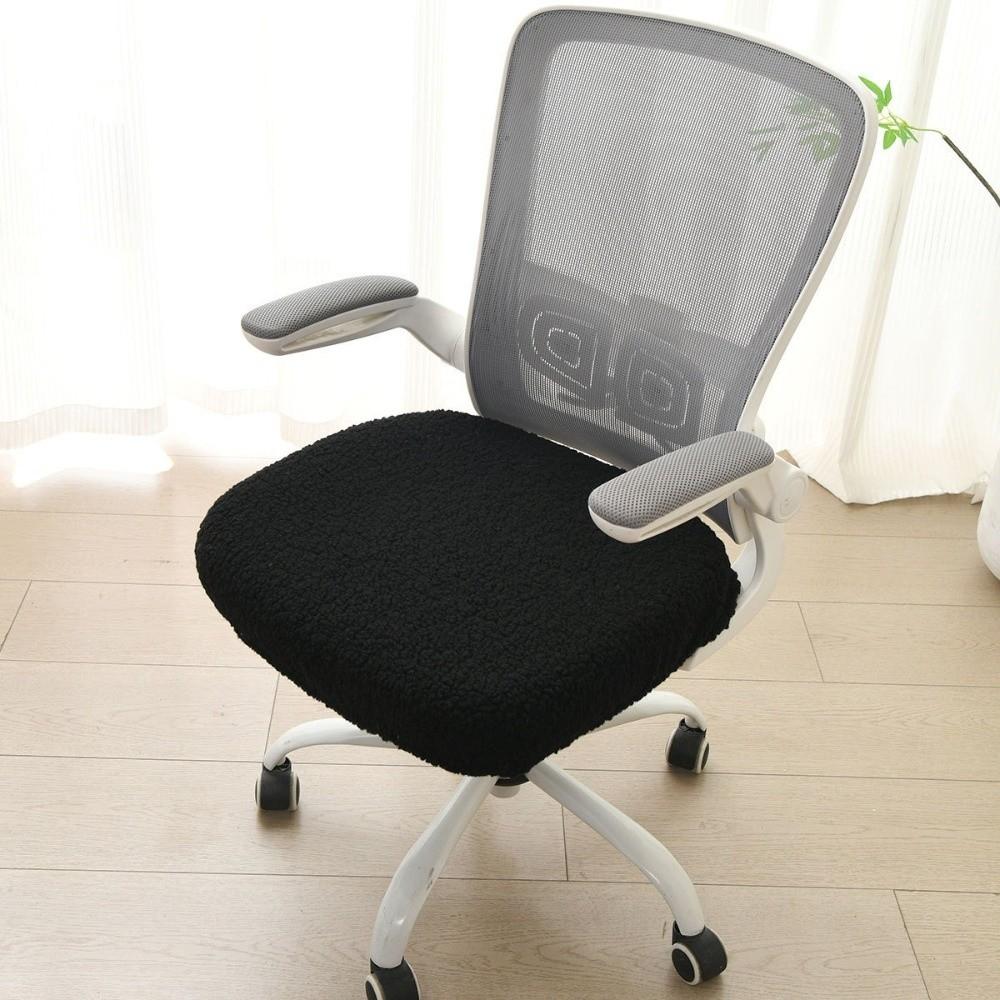 Washable Computer Chair Seat Cozy Plush Chair Seat Protector Armchair Seat Cover  Winter Use