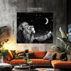 VIKAMA 1pc Stylish Lion Tapestry Space Stars And Moon Wall Hanging Elegant Black Wall Tapestry Bedroom And Living Room Decor