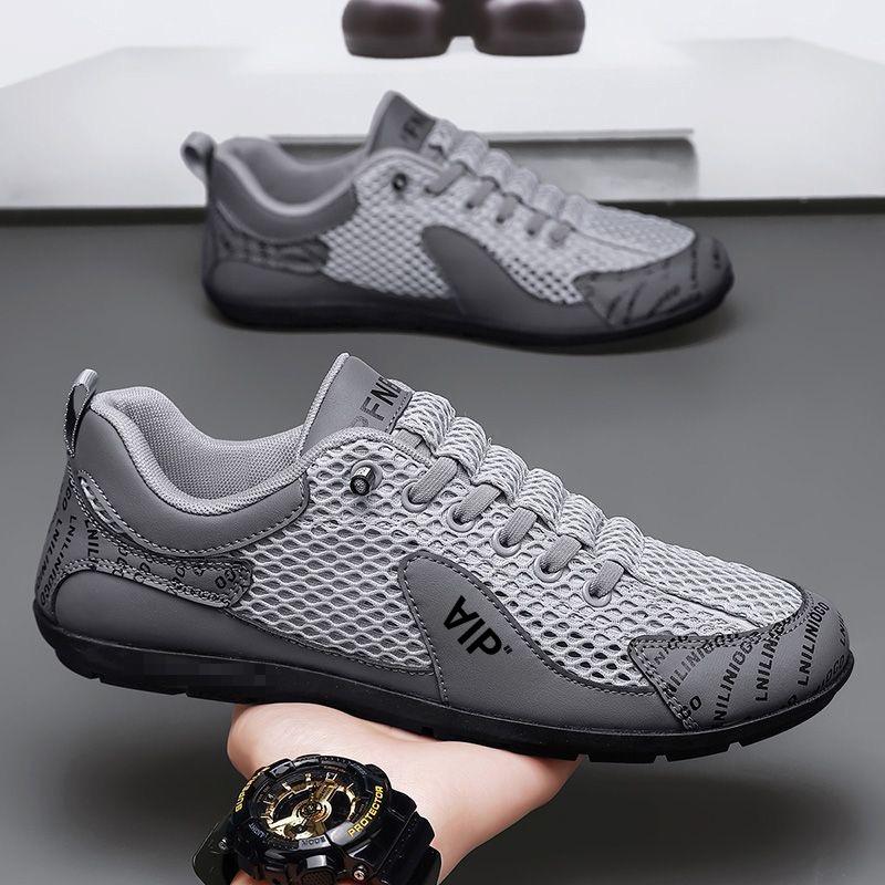 Men's Breathable Mesh Sports Casual Shoes - Soft Sole, Non-Slip, Trendy Summer Driving Sneakers