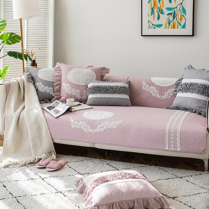 

Подушка для дивана из чистого хлопка Four Seasons, однотонная подушка для дивана из хлопчатобумажной ткани, нескользящая хлопковая подушка для сиденья дивана 70*70