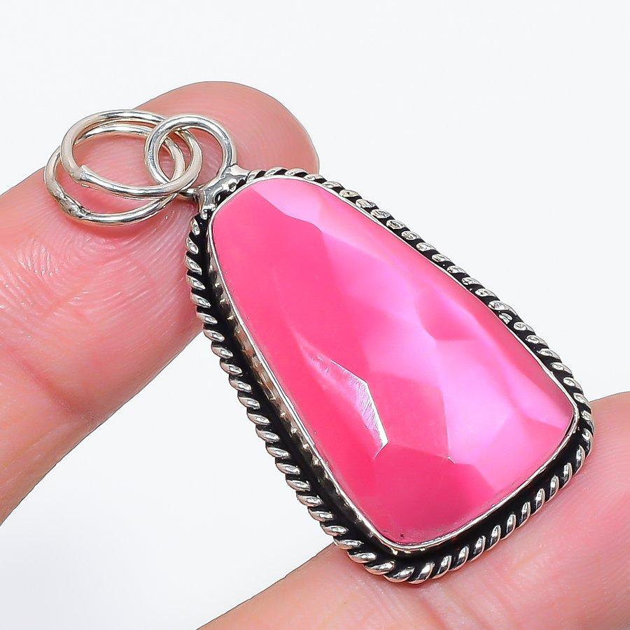 

Natural Pink Monalisa Gemstone 925 Sterling Silver Jewelry Pendant 1.97 P0H87