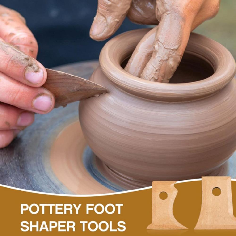 7Pcs Handmade Use Wooden Pottery Tool 7-piece Set Smooth Trimming Tool Durable Multi-shape Clay Tool Art Creation