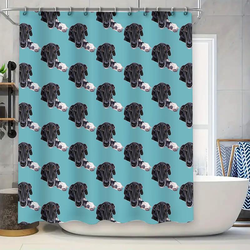 

Dog Shower Curtain Waterproof Cute Labrador Retriever Bathroom Decor Washable Fabric Liner Vintage Farmhouse Style W60H190(CM)-1 Pcs