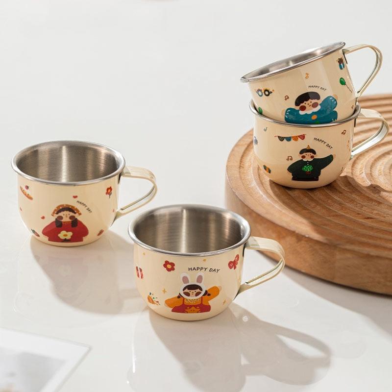 316 stainless steel open mouth small water cup Anti Scalding Milk Coffee Mug Cute Mini Drinking Thermos for Children fashion mug