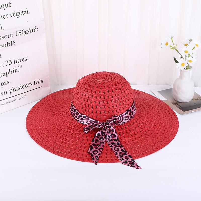 Lady Straw Hat Summer Women Anti-Uv Women Beach Hat Wide Brim Cap Sunshade Lady Straw Hat Fishing Outdoor Wide Brim Cap
