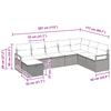 8 Piece Sofa Set with Cushions and Storage Black Poly Rattan