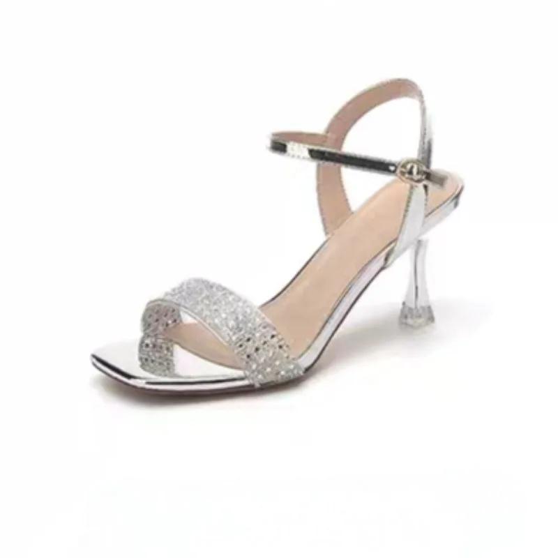 Fashion 2025 Summer Modern Women's Sandals Outdoor Crystal High Quality Buckle Strap Sandals Fashion Daily Dress Party Shoes Zapatos