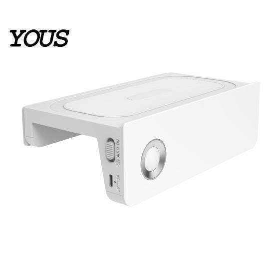 Battery Operated Wall Sconce Motion Sensor Night Light with Phone Stand, 3000K Warm Glow, 30 Degrees Downward Rechargeable Bedside Lamp Beam, No