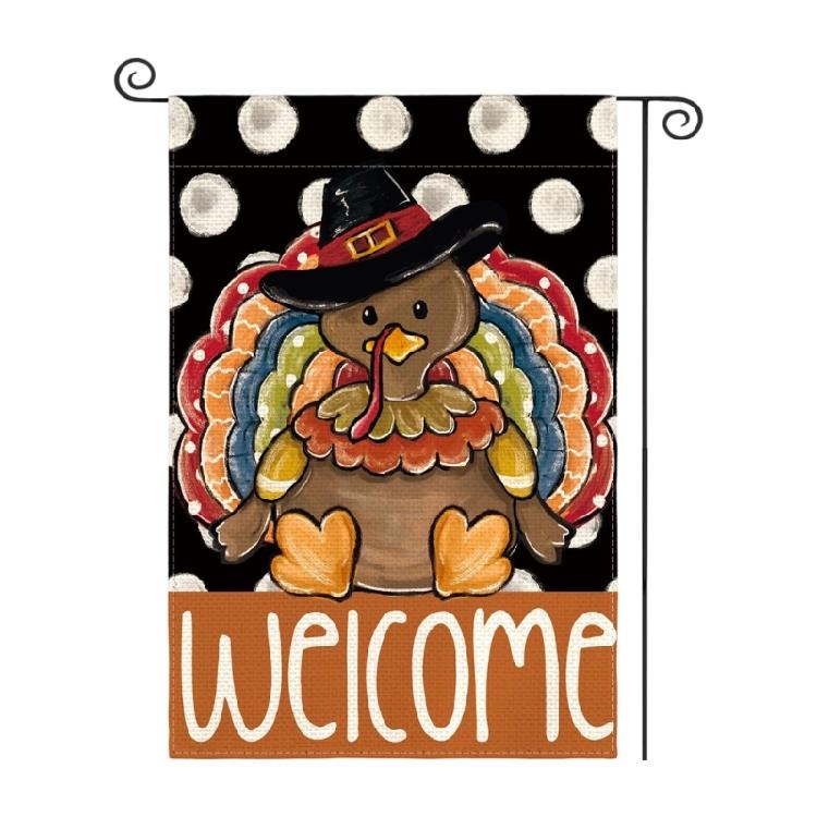 Helm Türkei Wendbare Gartenflagge 45x30cm/18x12in Saisonal Außen Thanksgiving Festival