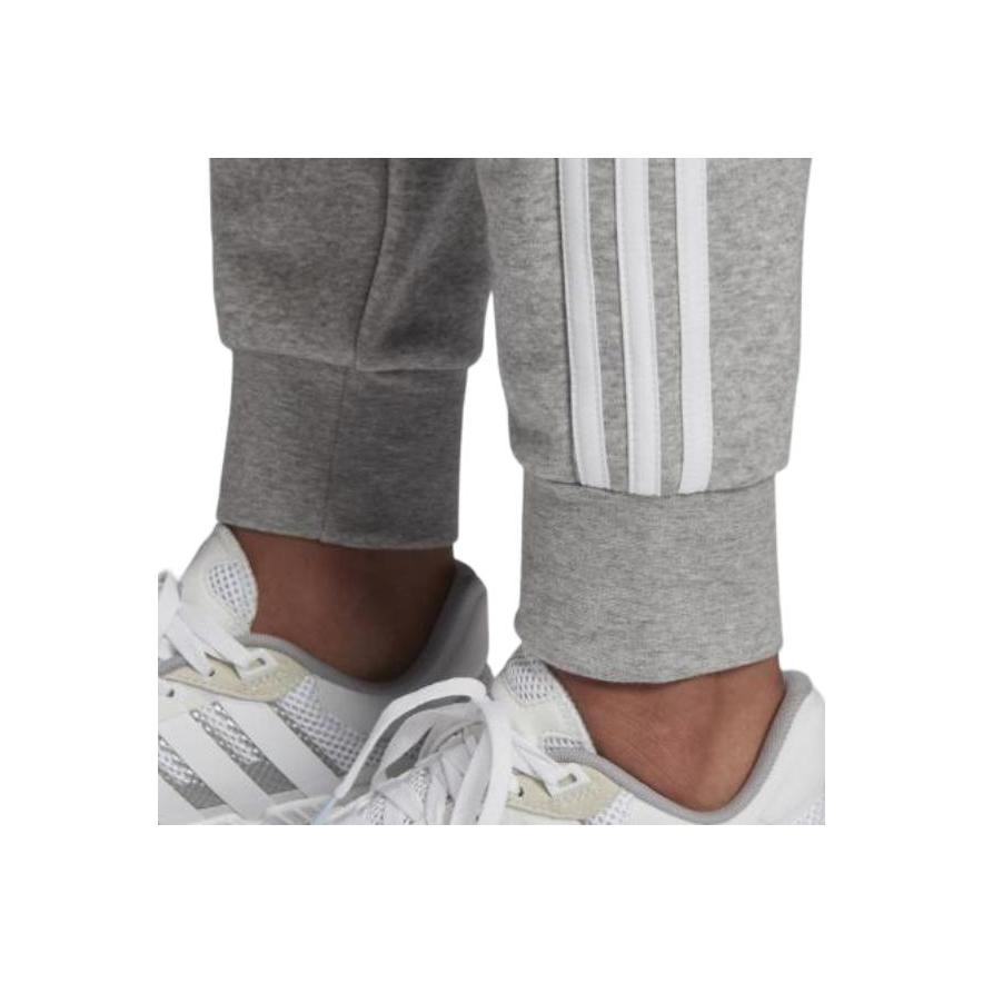 Adidas Essentials 3-Stripes Joggers Letter Print Drawstring Cuffed Casual Pants Women Joggers Gray EI0710