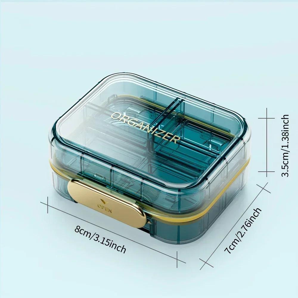 3 Grid Pill Case Portable Water Proof Dispenser Box Medicine Container Organizer Drug Dispenser Medicine Holder Tablet Storage синий