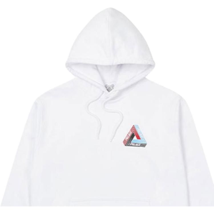 Palace Triangle Logo Hooded Long Sleeve Sweatshirt Unisex Tops White P19HD086