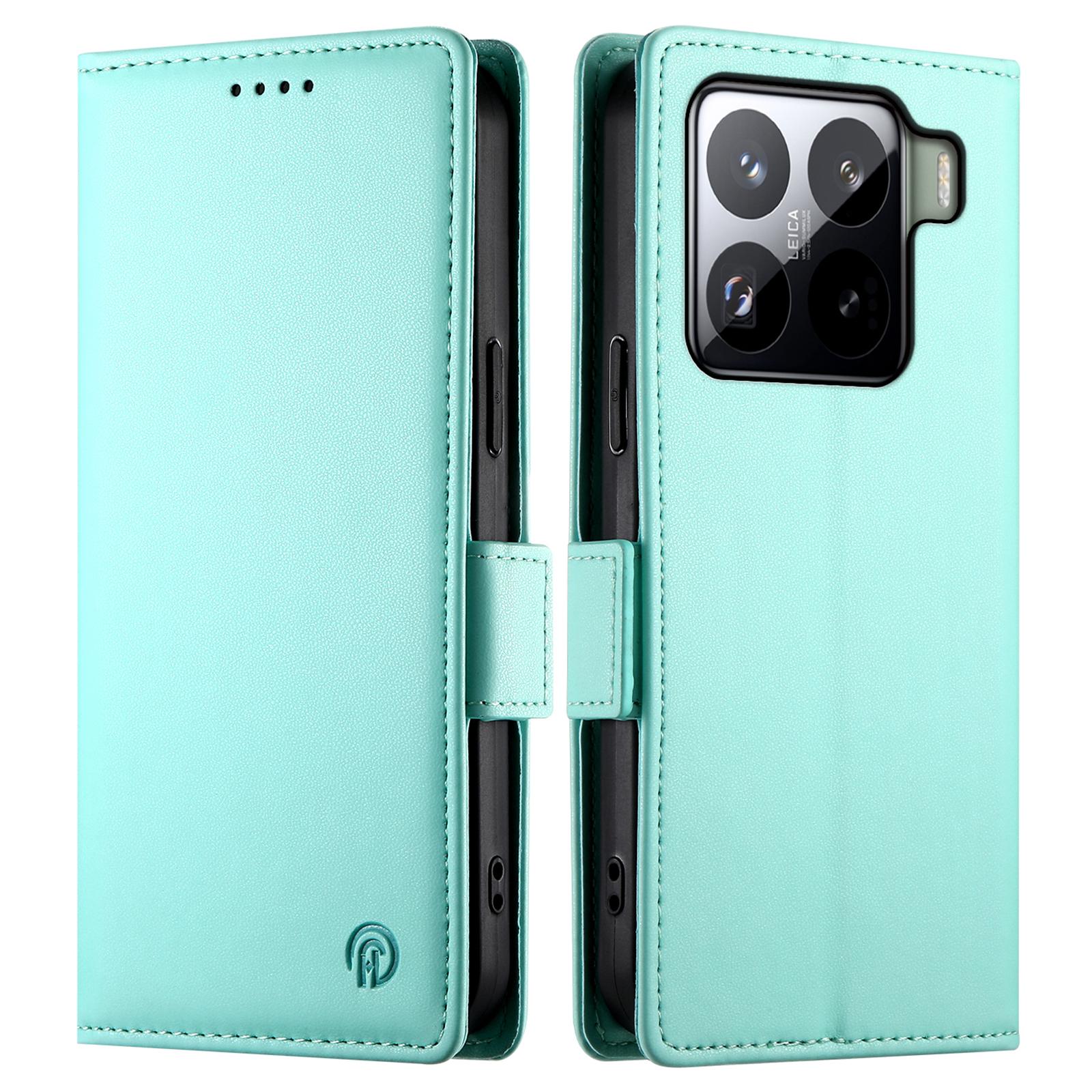 

Чохол-гаманець зі штучної шкіри, підставка для Xiaomi 15 Pro DF-010 для телефону Mint Green