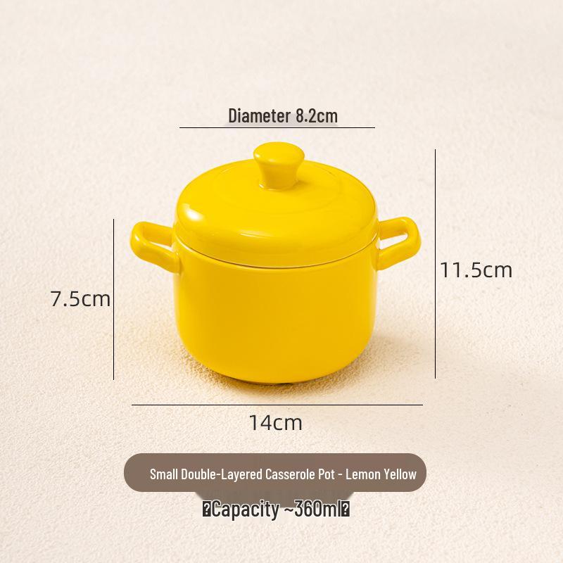 

Ceramic Single-Serving Stew Pot with Lid - Slow Cooker & Egg Bowl Small 380ml