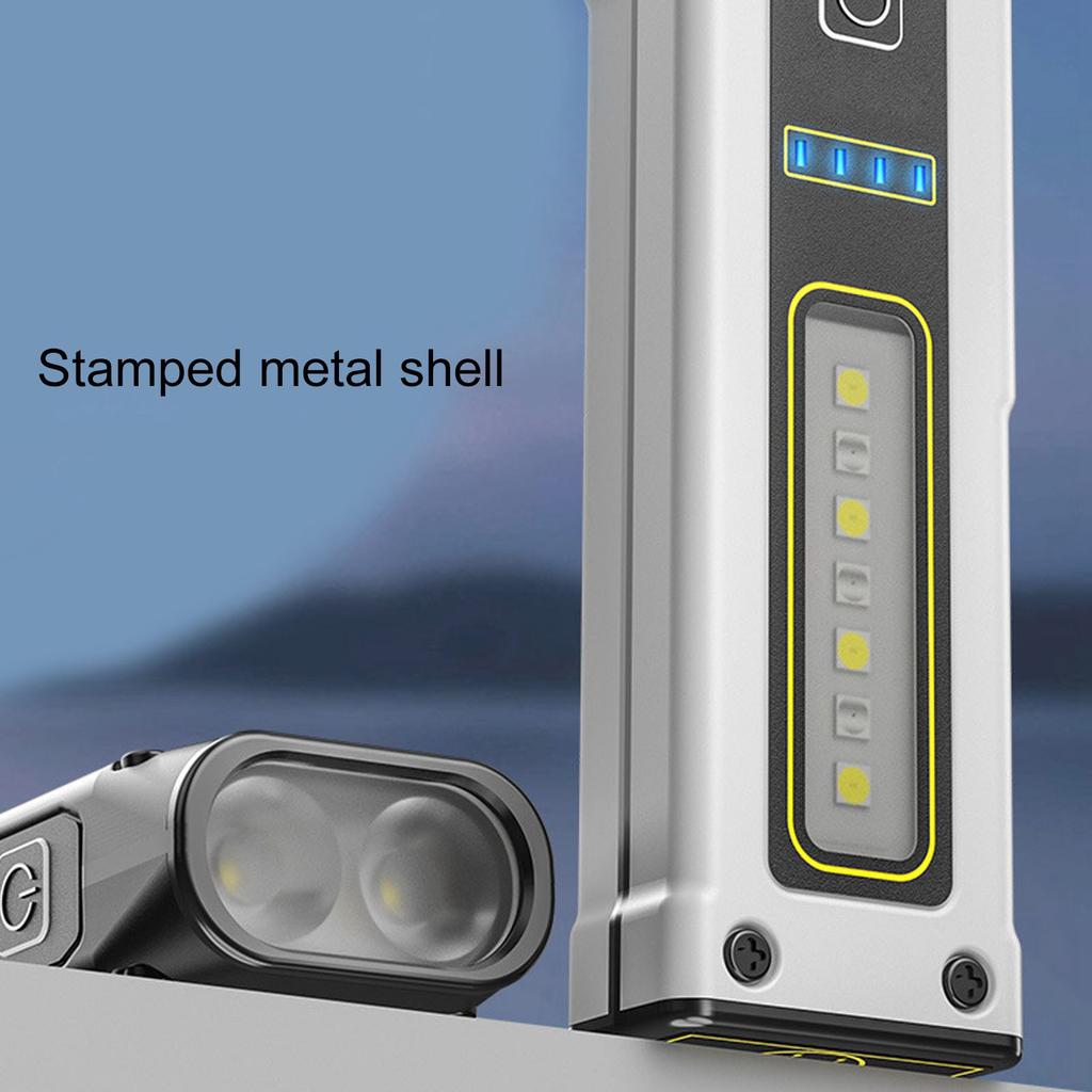 Dual Light Source Flashlight 800mAh Type C Charging Portable COB LED Flashlight with Strong Magnetic