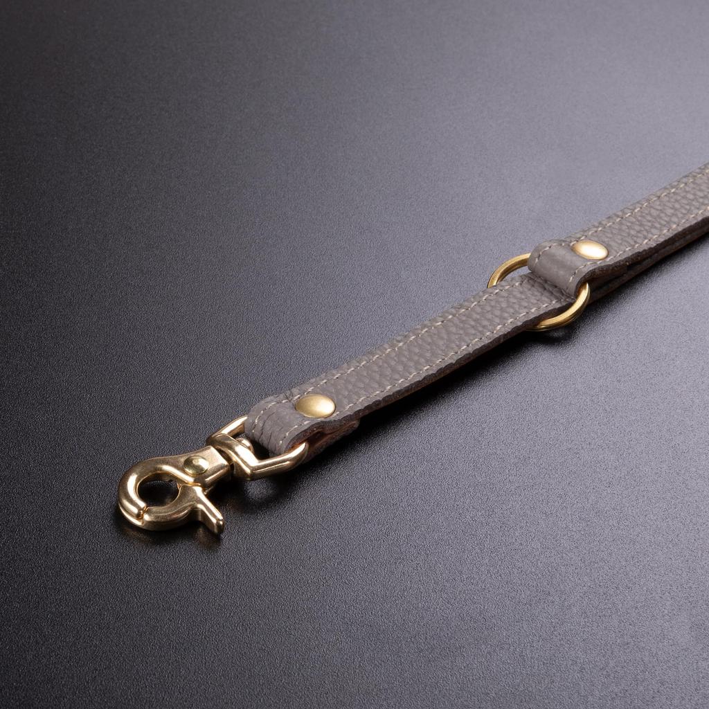 COGURE Genuine Shrunken Calf Leather Shoulder Strap, CrossbodyNeck Strap, Adjustable Length from 100cm to 125cm, 1.2cm Width, Unisex, Greige + Pink